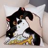 Cute Cartoon Cat Cushion Cover Decor Funny Lovely Pet Animal Print Pillowcase for Sofa Home Car Soft Plush Pillow Case xcm