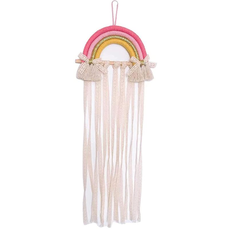 Decoration Nordic Style Knitting Rainbow Baby Hairpin Hair Clip Baby Home Decoration Woven Clouds Rainbow Pendant