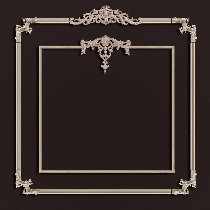 Wood Applique Corner Natural Floral Wood Carved Figurine Craft Home Decoration Accessories Background Wall Decoration Decal