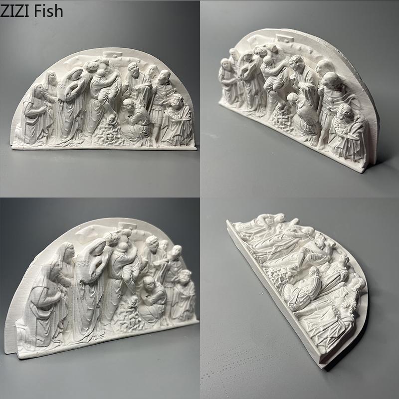 Roman Figures Relief Stereoscopic Printmaking Arch Plaster Statue Desk Decoration Characters Sculpture Room Aesthetic Decor
