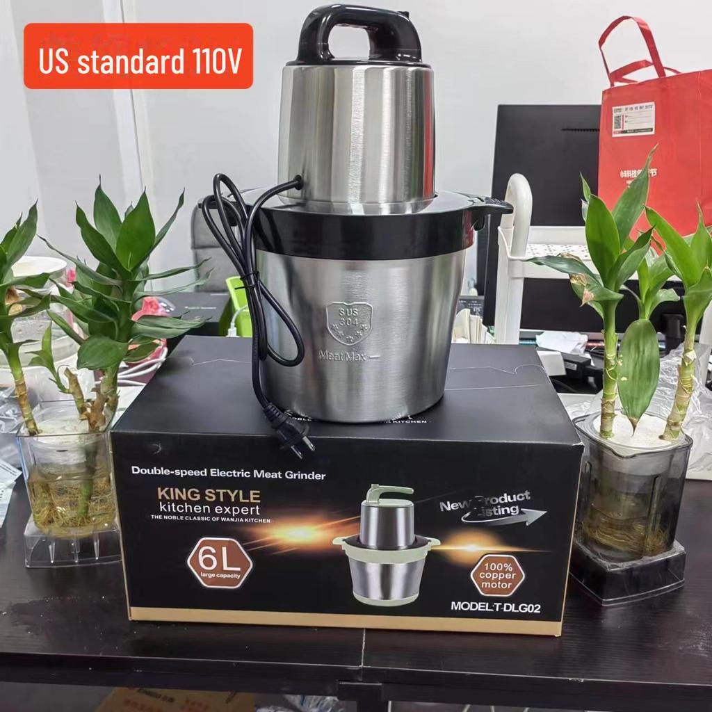 Fufumachine 110V 6L Meat Grinder & Multi-Function Electric Mixer for Chopping and Cooking