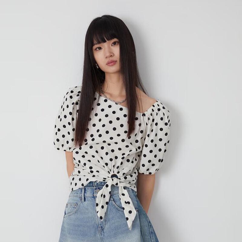 MONOVICH Women s Bubble Short Sleeve Shirt XS