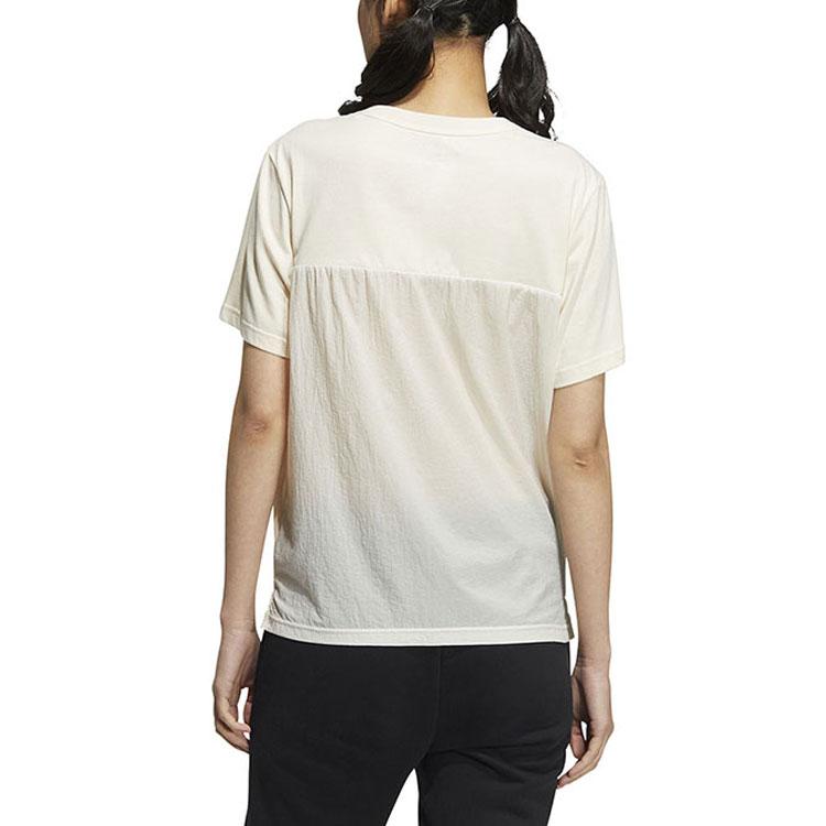 Adidas Neo Pure Color Sports Casual Short Sleeve T-Shirt Women Tops Beige HM2035
