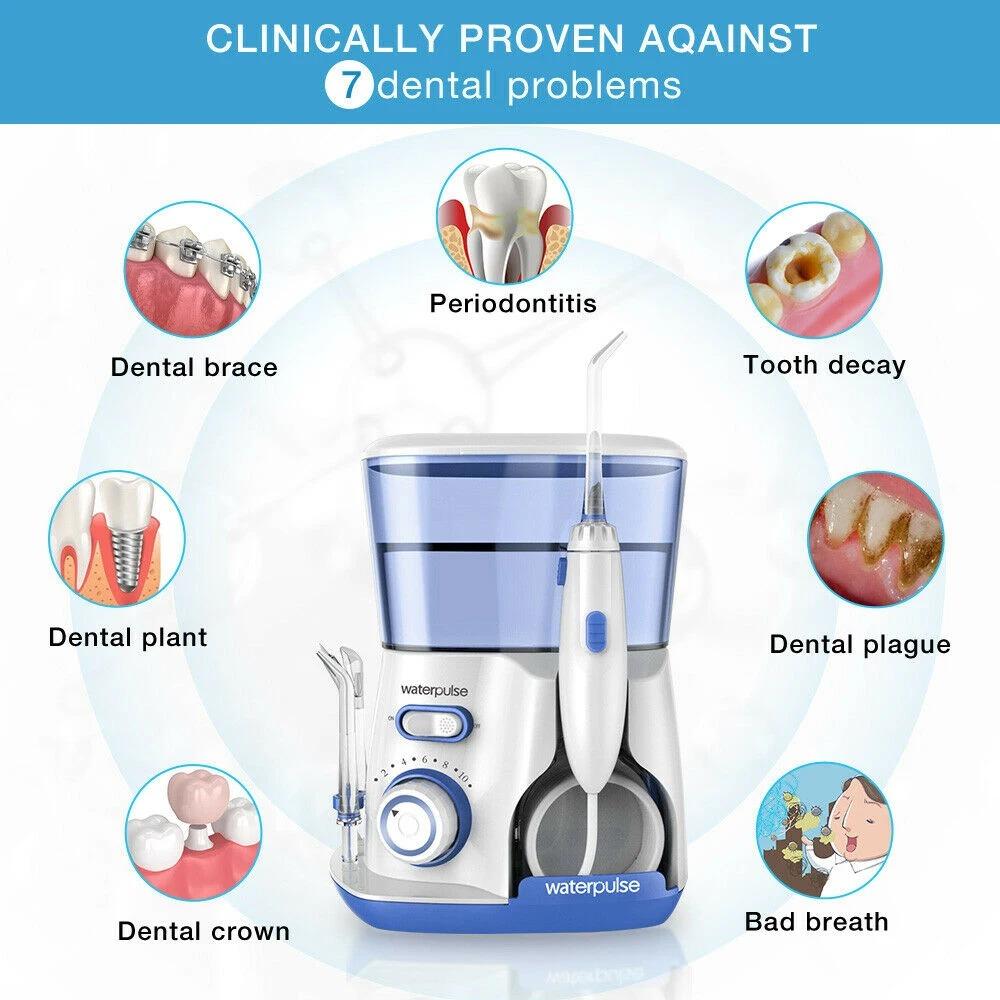 Electric Oral Irrigator with 5 nozzles Water Flosser for Teeth Mouth Washing Machine 800ML Water Tank Teeth Cleaner 10 levels