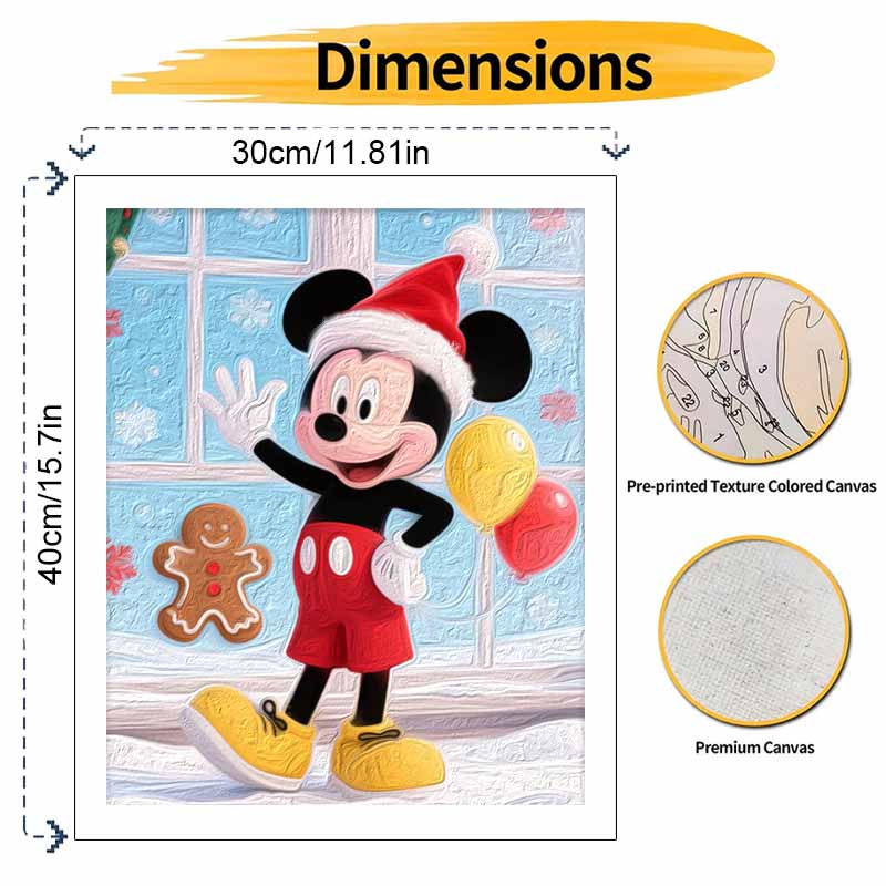 Disney Digital Oil Painting Art Kit Mickey Mouse Christmas Handmade Diy Home Decorations