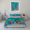 Colorful Boats Ocean Print Decor Soft Comfortable Duvet Cover Bedding Set Included 1*Duvet Cover & 2*Pillowcases gift