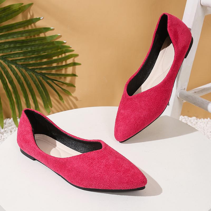 Fashion Comemore Pointed Toe Fashion Women Flats Casual Suede Solid Ciolor Slip on Shoes for Women Soft Sole Shallow Lightweigh Loafers