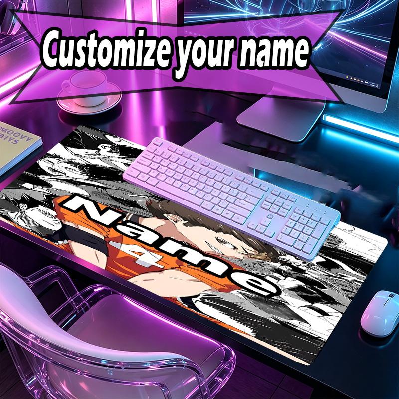 Custom Name Personalized Haikyu Pattern Mousepad, Laptop PC Desk Mat, Decorative Desk Mat for Home Keyboard Pad Gift