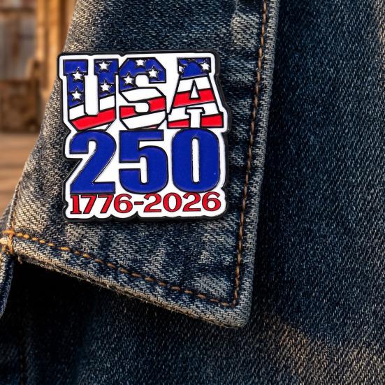 250th USA Anniversary Brooch Pin Metal Enamel Zinc Alloy Brooch Independence Day Commemorative Souvenir Badge for Bags, Clothing