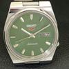 GENUINE VINTAGE SEIKO 5 AUTOMATIC 7019A JAPAN MENS GREEN DIAL WATCH A701592-5 R206b-a701592
