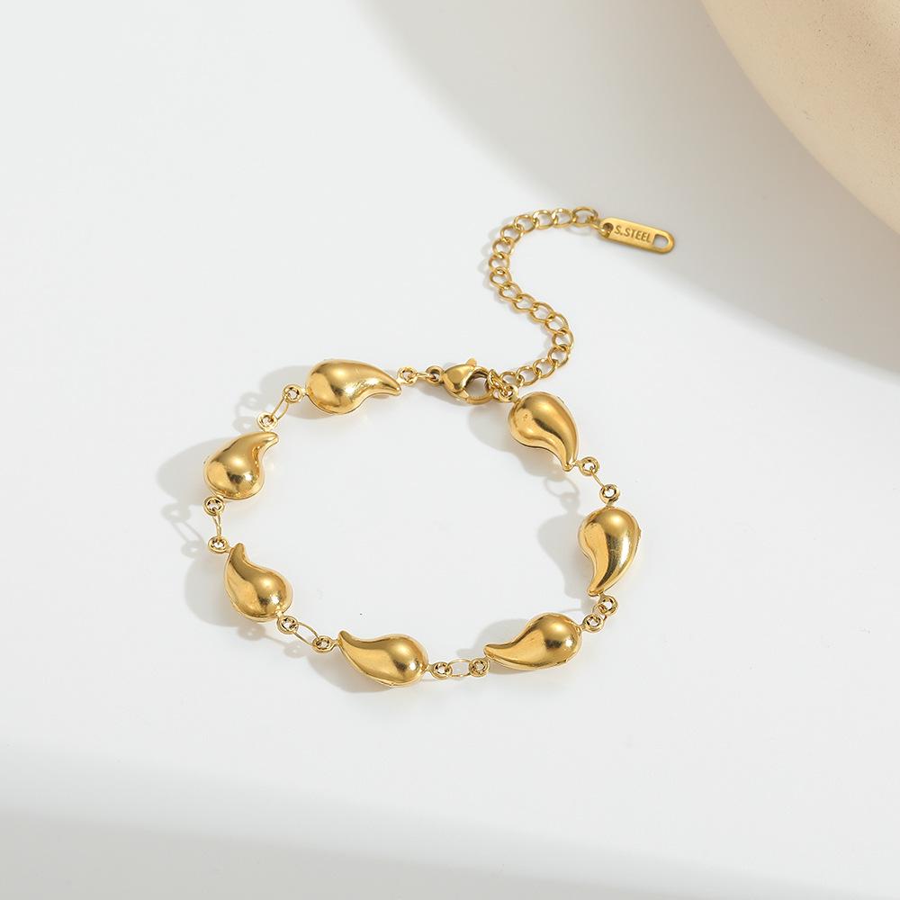 

316L Stainless Steel Gold Oval Hollow Water Droplet Clavicle Chain Necklace Woman Trend Tear Drop Choker Necklaces Jewelry Gifts