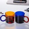 New Colorful Thickened Glass Coffee Cup, Hot and Cold Amber Cup