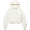 Solid Color Hooded Zipper Design Short Jacket Sweatshirt Women Jackets Cream NJ5JQ31K