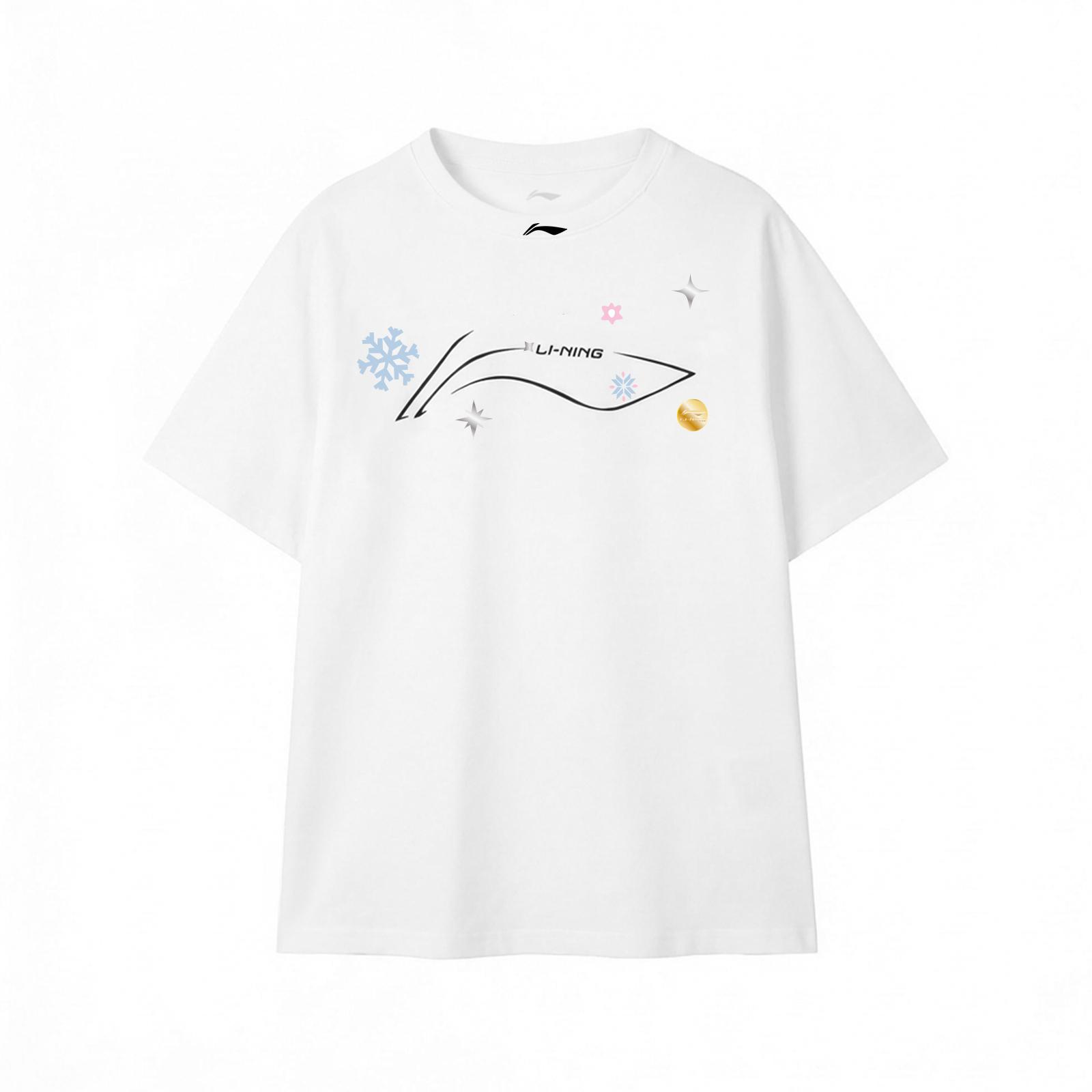 

Li-Ning Minimalist Fashion Street Sports Casual Comfortable Versatile Cotton Short Sleeve T-Shirt Unisex tops YHSU167-5A1