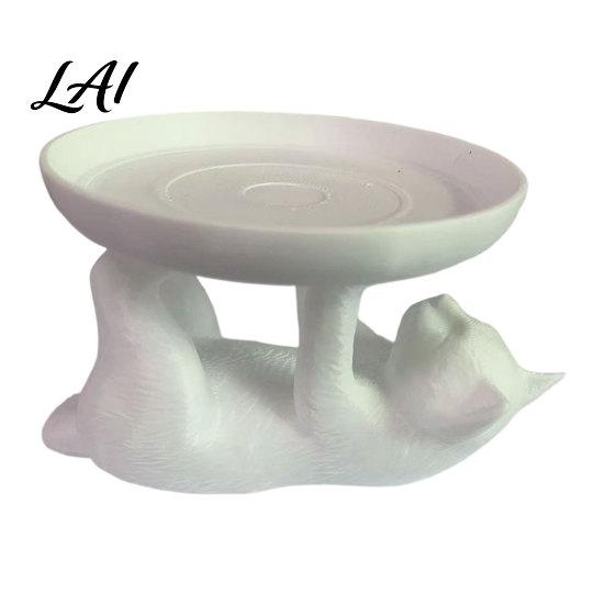Cat Shape Ring Holder Jewelry Storage Rack Shape Anti-Falling Holder Durable Tray Resin Anti-Slip Space-Saving Organizer for Home Bathroom Bedroom