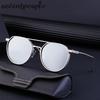 Vintage Round Sunglasses Men  Luxury Brand Designer Gothic Punk Sun Glasses For Women Retro Steampunk Shades Eyewear UV400
