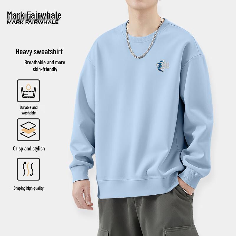 Mark Fairwhale Herr 300G Tungvikt PMK Val med Karta Tryck Rundhalsad Sweatshirt