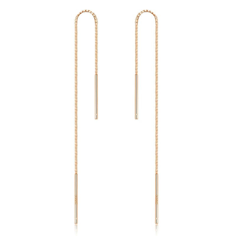 

earrings american hoop short chain short Shortish simple sway yellow gold pink gold silver modest (pink gold)