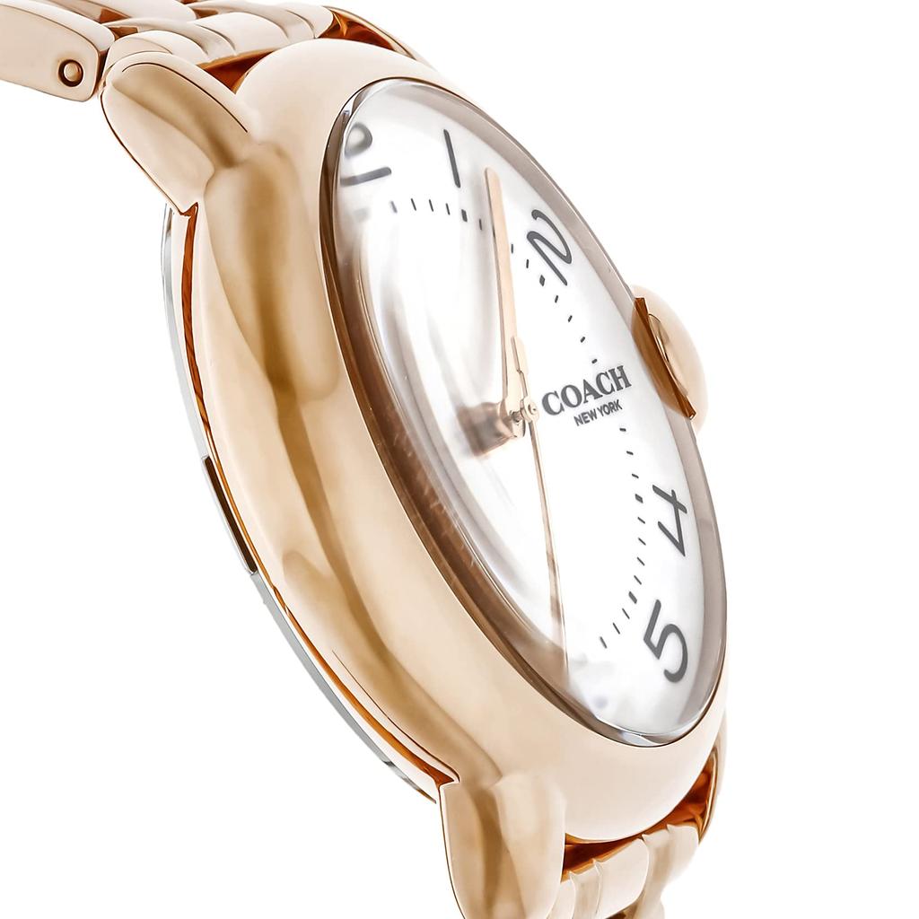 ARDEN Damen-Armbanduhr, weißes Zifferblatt, Edelstahl, Quarz, 36 mm, 14503598, Roségold [Coach]