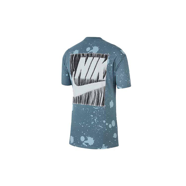 Nike T Shirts Men's Ozone Blue Crew Neck Moderate Straight Fit CW0381-031