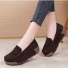 Cow Suede Women Platform Shoes Fashion Wedge Heels Elegant Ladies Casual Walking Shoes Slip-on Loafers