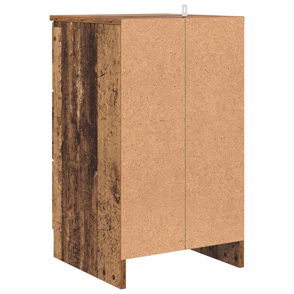 Nightstand with Drawers Rustic Wood Look 38 x 38 x 66 cm Engineered Wood