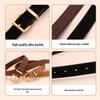Versatile Matte Leather Women's Belt - Elegant Fashion Suede Waistband with Second Layer Cowhide for Jeans