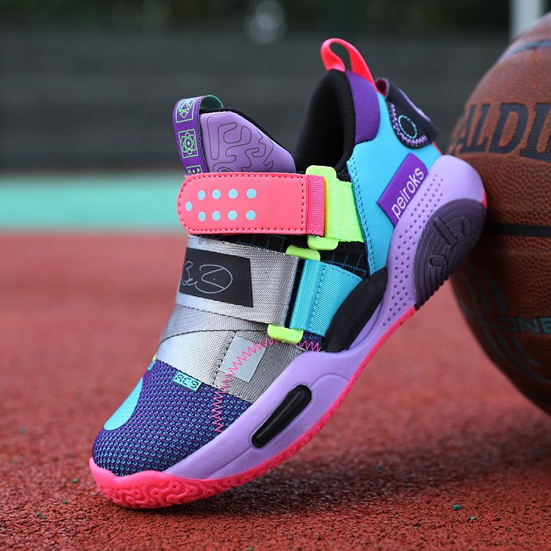 22 new children's shoes training children's sports basketball shoes mesh breathable middle and older children's net shoes children's sneakers
