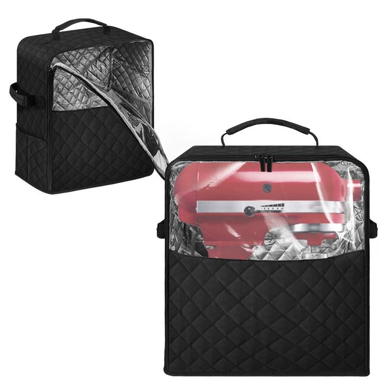 Abdeckung für Küchenmaschine mit Geräte-Schiebebasis, kompatibel mit KitchenAid-Mixer - Aufbewahrungstasche mit Taschen für KitchenAid