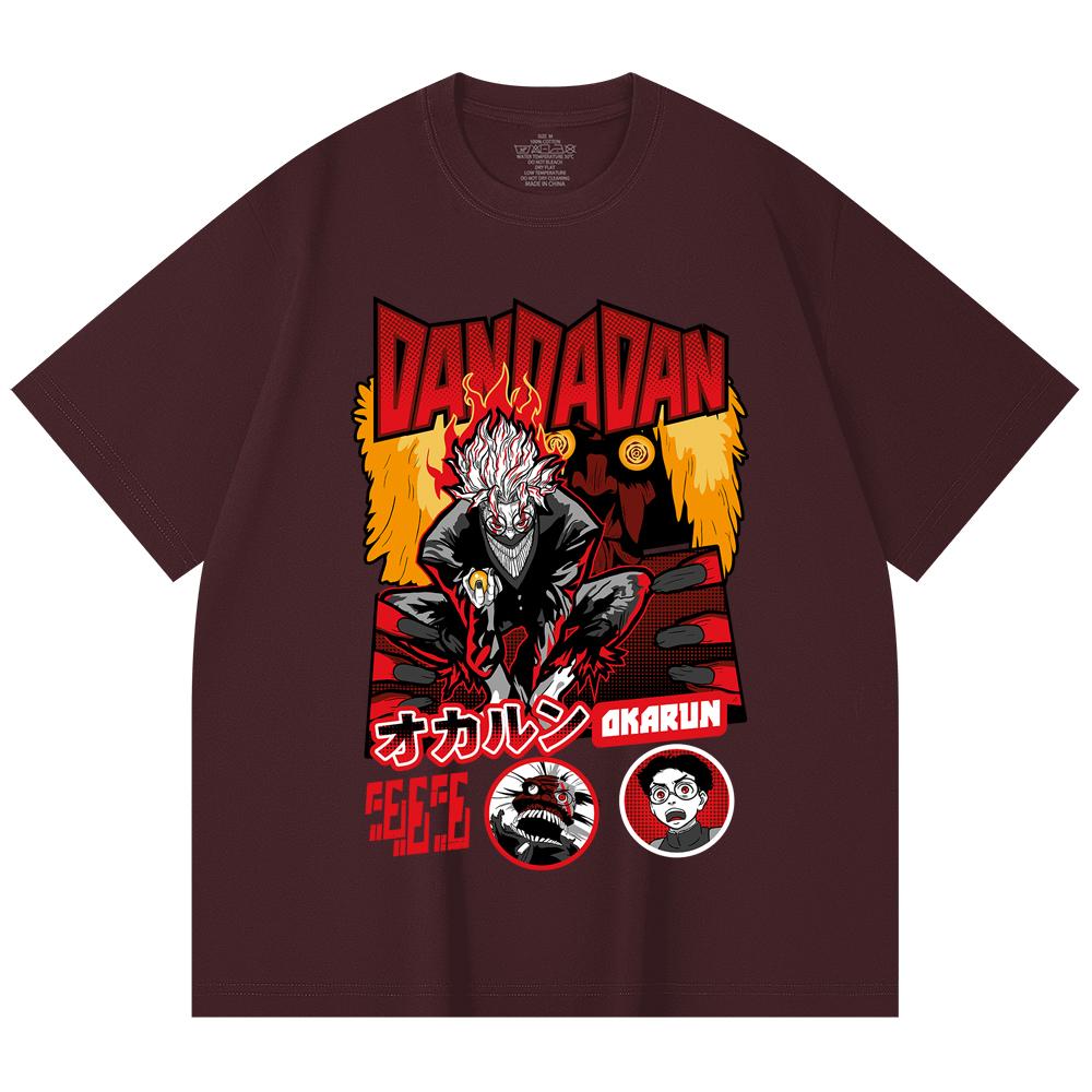 230 g/m² 100% Baumwolle Dandadan V26 Okarun Turbo Print Unisex Schweres Baumwoll-T-Shirt