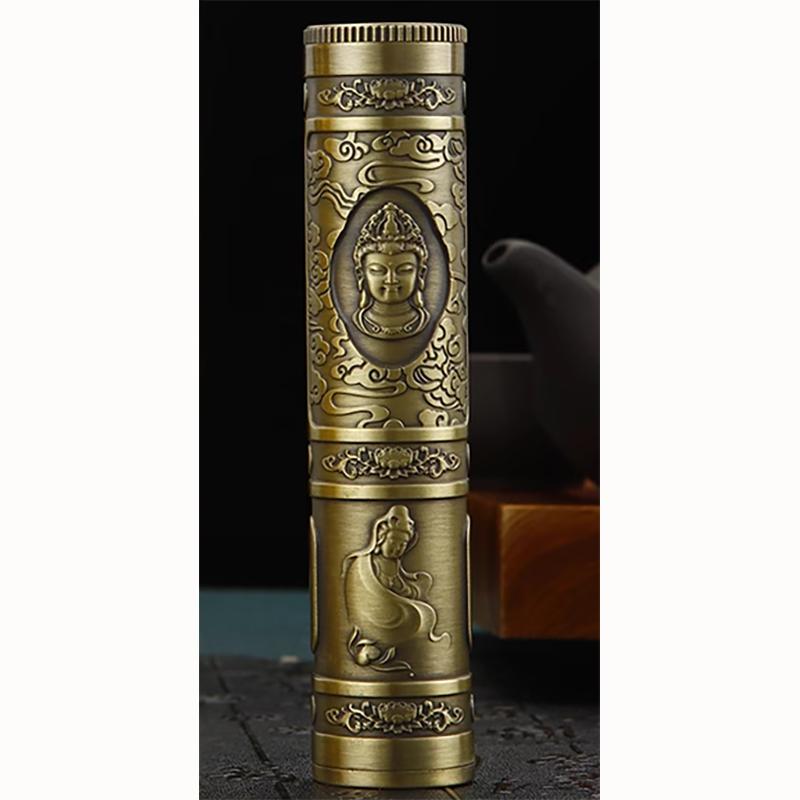 Retro Buddha Metal Incense Case Relief Craft Dragon Incense Box Waterproof Incense Storage Box Incense Accessories for Men