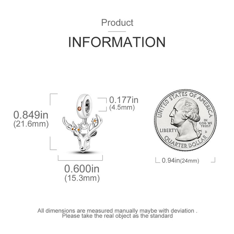 Exquisite Sika Deer Pendants Copper Original Beads Fit Original Charms Bracelet Beads Jewelry Gifts For Women