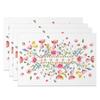 Bohemian Floral Placemats Delicate Daisy Rose Design Elegant Aesthetic Washable Table Mats for Dining Kitchen Tea Party Decor
