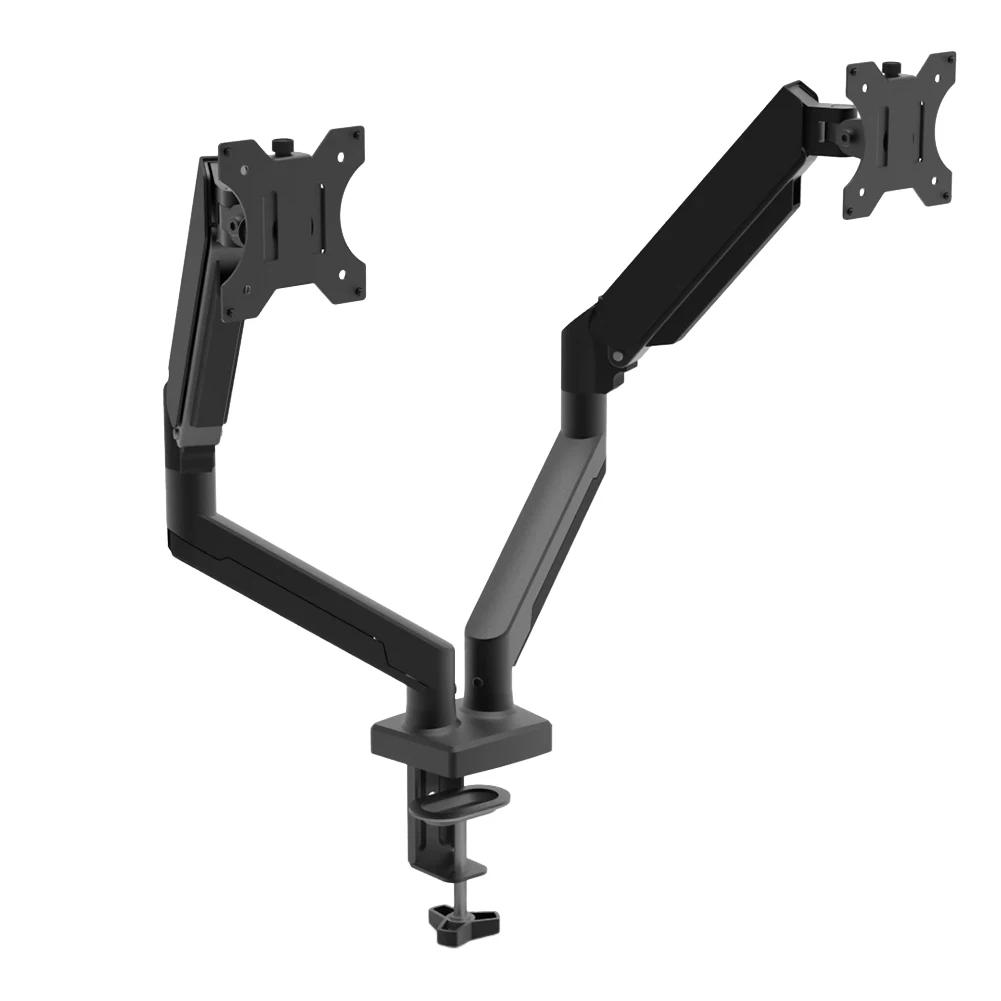 Dual Monitor Stand with C Clamp Monitor Desk Mount Holds Up To 19.8lbs Grommet Mounting Base for 13 To 32 Inch Computer Screens