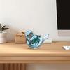 Blown Mini Bird Figurine Handcrafted Glass Tiny Bird Statue Collectible Bird Ornament for Living Room Bedroom Office Desktop Bookshelf Cabinet Decor