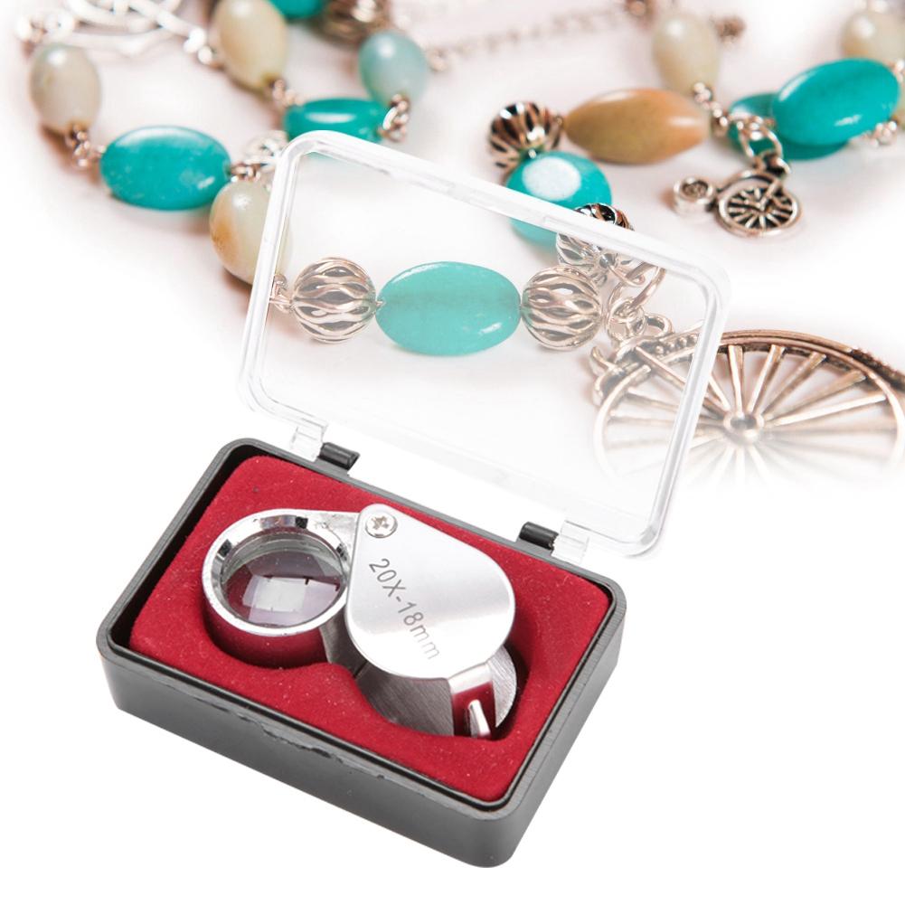Portable Handheld 20X Magnifier Magnifying Glass Jewelry Watches Tool