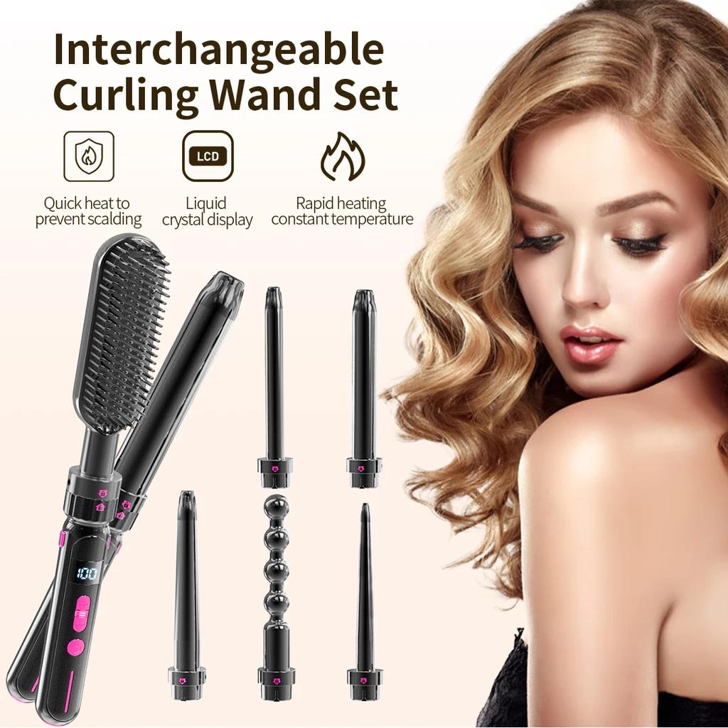 2 In 1 Professional Hair Curling Iron Hair Straightener And Curler Twist Straightening Curling Iron  Wave Waver Styling Tools