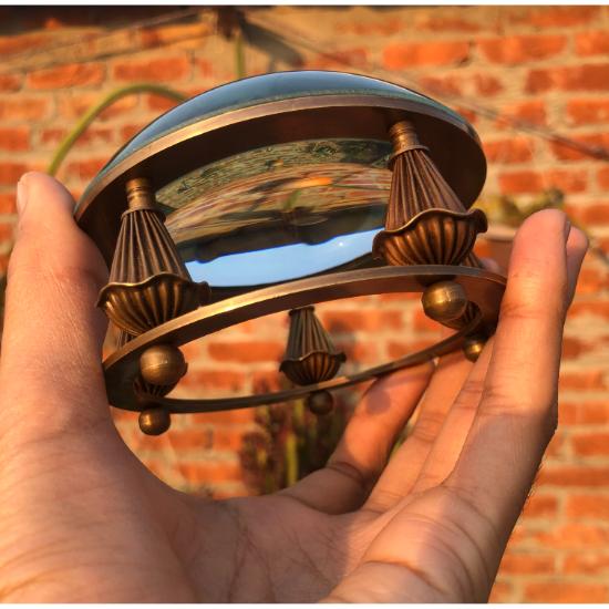 Antik Vintage Messing 4" Lupe Briefbeschwerer Lupe Tischplatte Geschenk