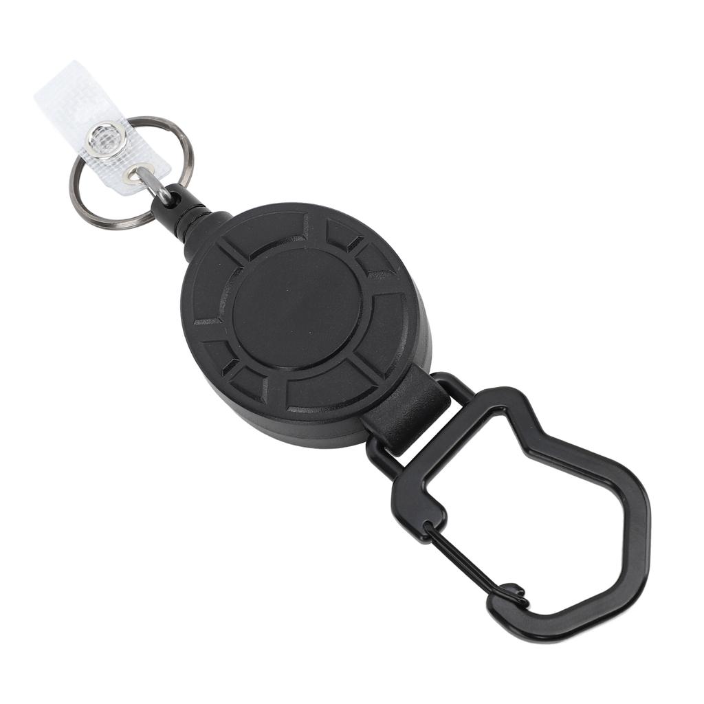 Retractable Keychain Heavy Duty 80cm Stainless Steel Wire Magnetic Retractable ID Badge Holder
