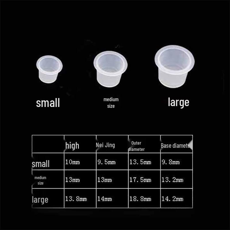 Transparent Disposable Microblading Pigment Cup - Hard Plastic Container for Semi-Permanent Makeup