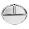 Stainless Steel Kids Plates Portion Control Compartment Trays Divided Meal Plate