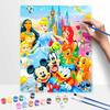 Disney Oil Painting DIY Digital Painting Classic Cartoon Characters Gathering Wall Art for Living Room and Entryway.