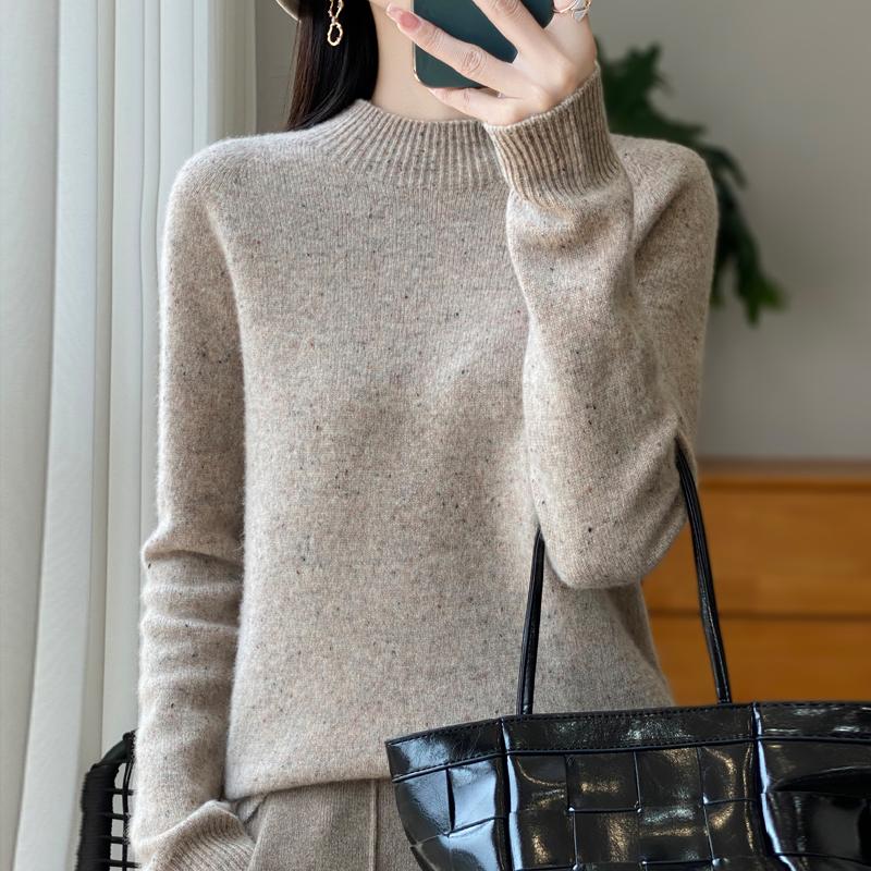 Women's Cashmere Sweater Qinghe Cashmere 30% Cashmere 70% Wool Autumn and Winter Cashmere Thick Pullover Soft and Warm