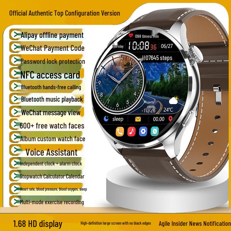 2025 Huqiangbei GT4 Smartwatch with Health Monitoring & Bluetooth Calling