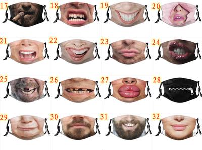 3D Driedimensionaal Mask Grappige Gezichtsuitdrukking Imitatie Creatieve Persoonlijkheid Sociaal Feest Kostuum Bedrukt Katoenen Masker