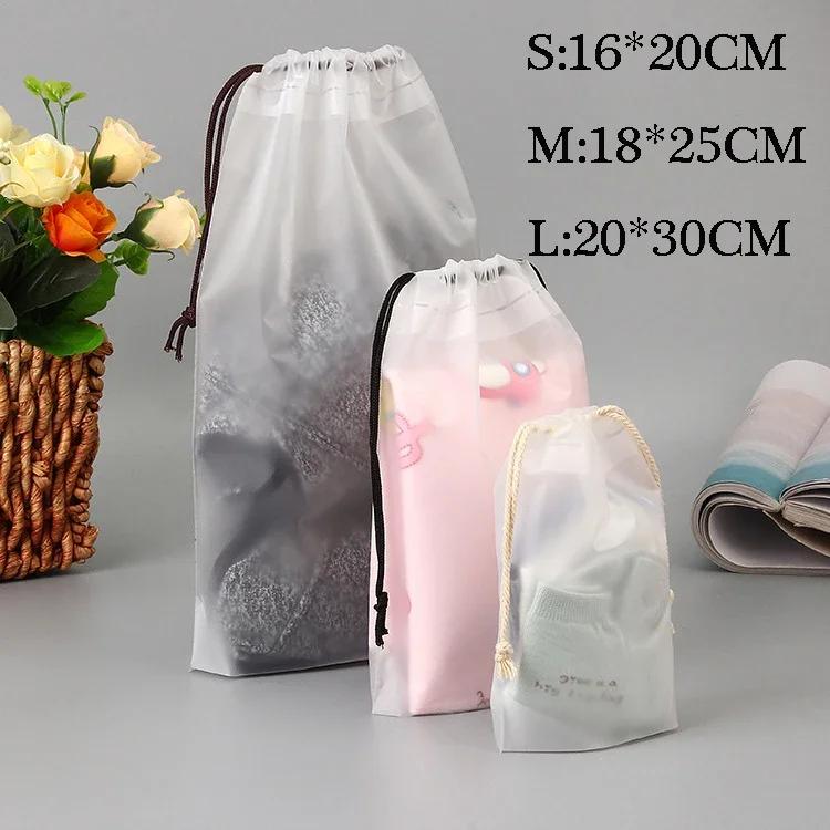 Femmes Sac Cosmétique Transparent à Cordon de Serrage Sac de Maquillage Transparent Imperméable Sacs Organisateur de Voyage Rangement Vêtements Trousse de Toilette