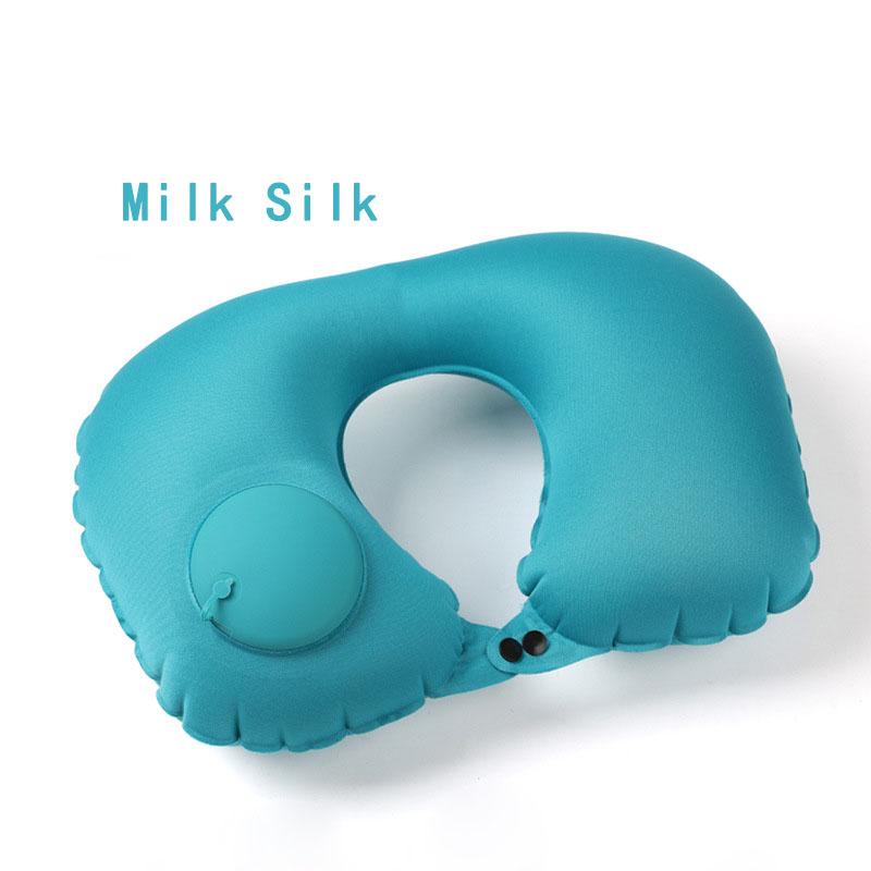 

Летняя надувная подушка для шеи из ультралегкого молочного шелка, 1 шт., U-образная, автоматическая, портативная для путешествий, дома, офиса и автомобиля зелёный