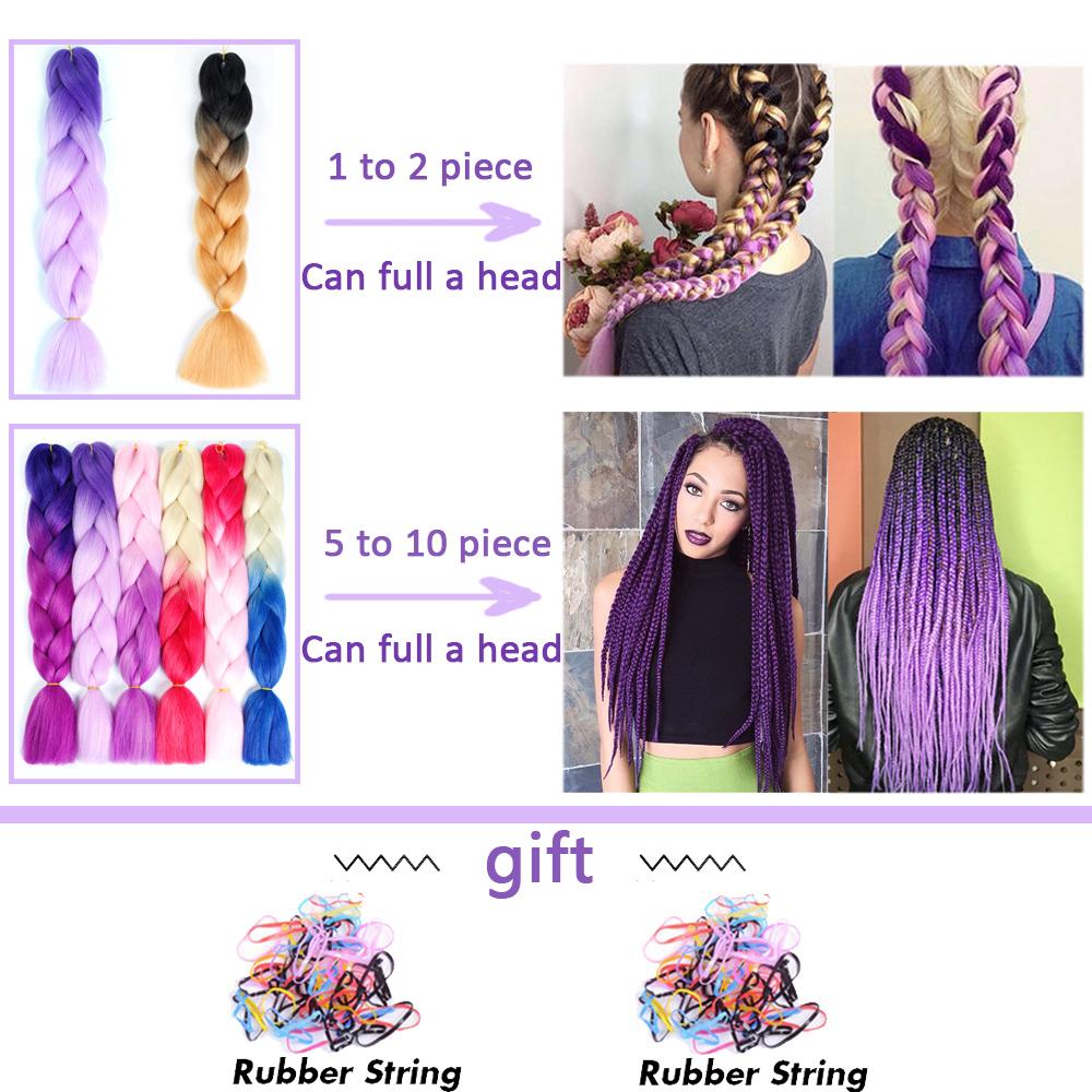 24Inch Glowing Twist Braids Braiding Hair Extensions Jumbo Braids Ombre Synthetic Hair KTB