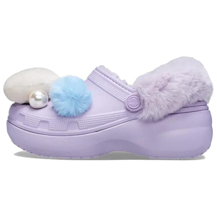 Crocs Fleece Lined Simple Versatile Clogs Women Footwear Light-Purple 210691-530
