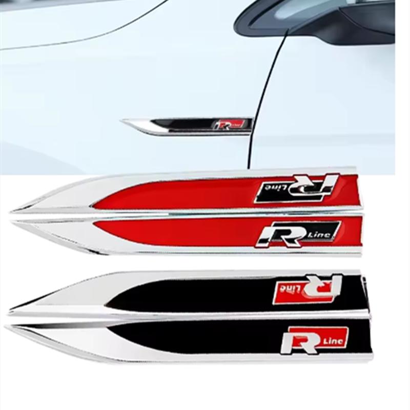 1 Pár 3D Kovové R/RLINE Boční Blatník Karoserie Auta Odznaky Nálepky Pro G-olf 7 6 5 GTD GT-I Logo Nálepka Znak Stylingové Doplňky